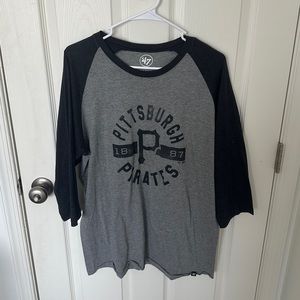 '47 - Pittsburgh Pirates Gray & Black 3/4 Sleeve Shirt